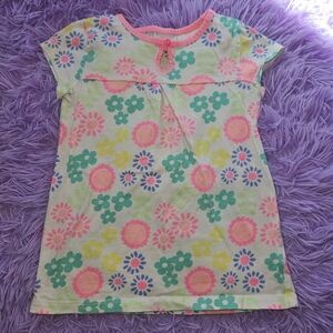 Jumping Beans Pink and Green Bright Floral Top | 4T